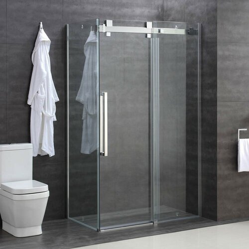 Belfry Bathroom Cisco Semi Frameless Fixed Shower Screen With Glass